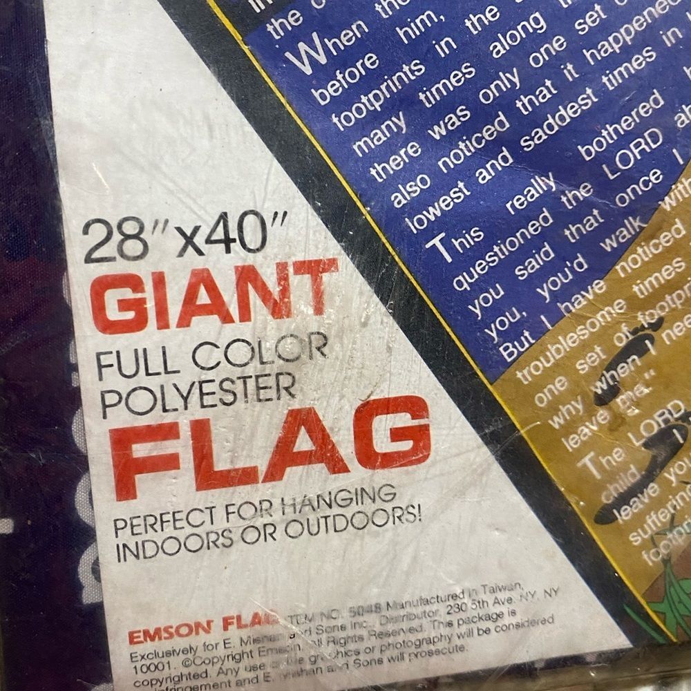 EMSON Giant Full Color Polyester Outdoor Footprints in the Sand Flag 28 X 40 - Picture 4 of 4